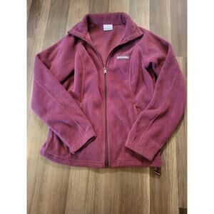 Columbia Burgundy Full Zip Fleece Jacket Size S